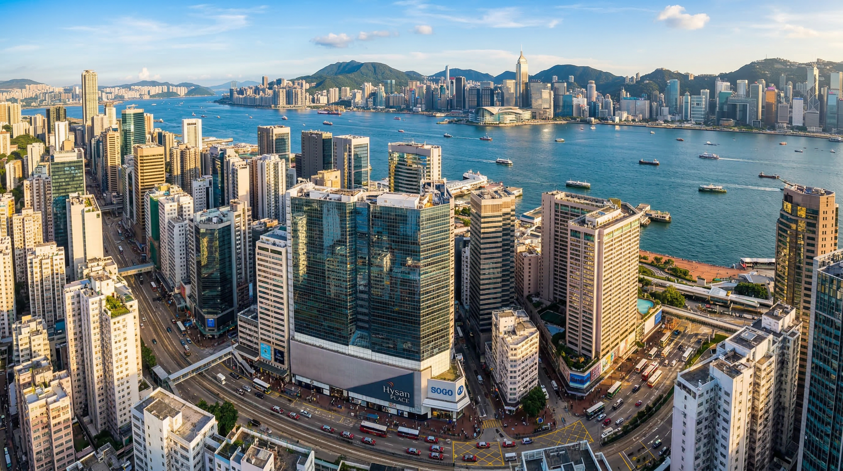 Aerial view of Hong Kong Causeway Bay