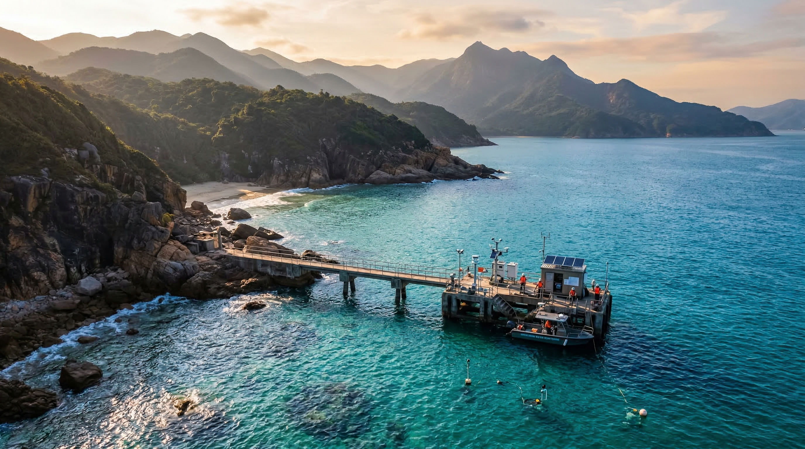 Water quality monitoring station at coastal Hong Kong