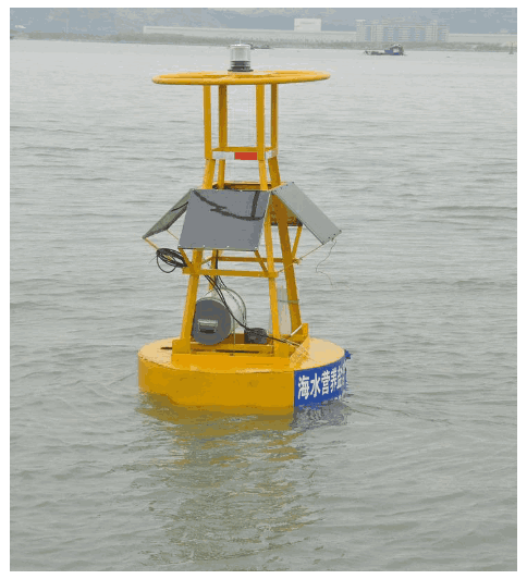 KLD-FBT 海洋監測浮標於海面作業（原廠實拍）